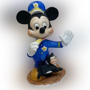 Disney Police Mickey Mouse Porcelain Bisque Figurine Vintage Officer Cop